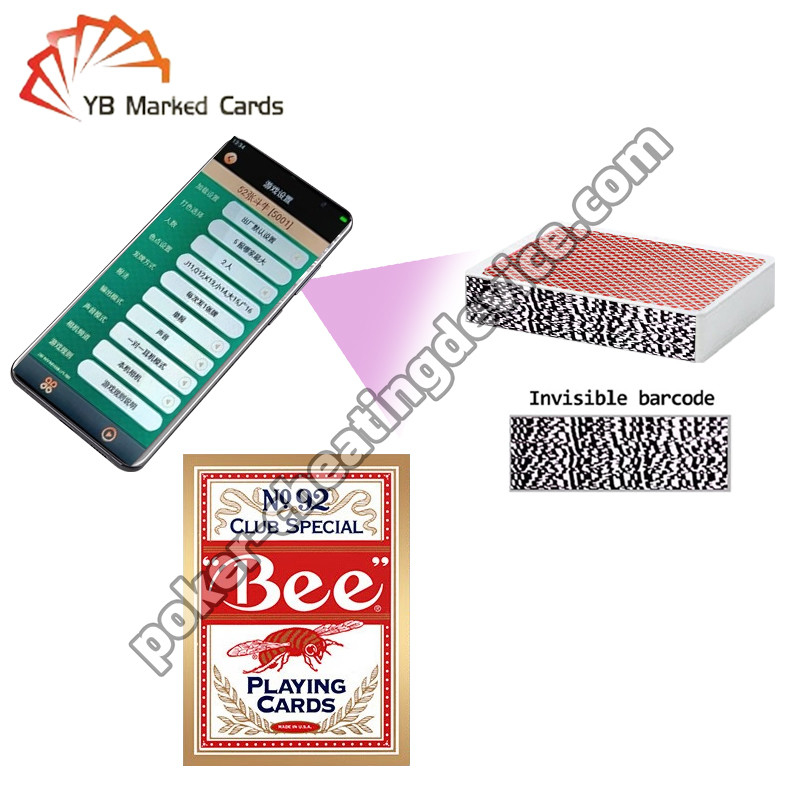 Bee Poker Texas Hold'Em Kod kreskowy Karty rozgrywkowe Karty szerokie Czarne papiery