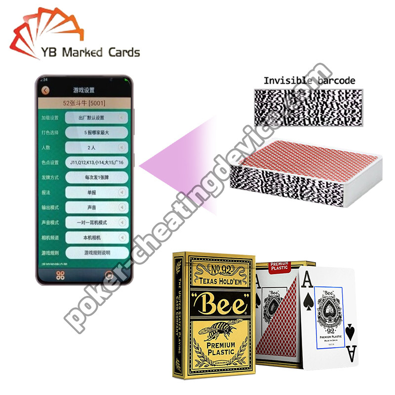 Bee Entertainment Specjalny kod kreskowy Karty plastikowe Texas Hold'em Wide Cards