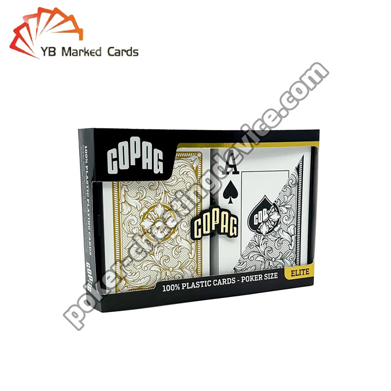 Copag Legacy Series 100% plastikowe z tyłu oznaczone karty czarno / złoto zestaw talii
