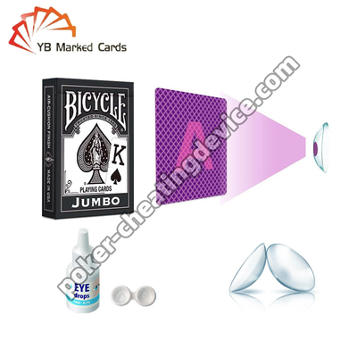 Magic Trick 13mm Soczewki Kontaktowe Luminous Marked Cards Soczewki Poker Reader