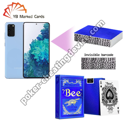 Bee Poker Barcode for Cards Wide Edition Cards Blue Rhythm Złoty Stamping