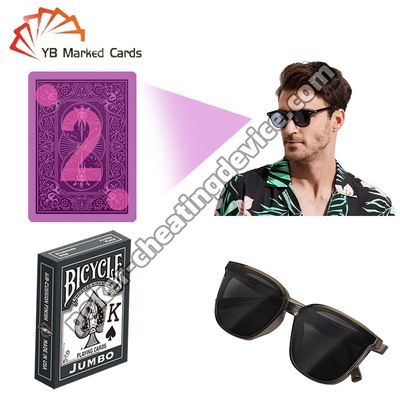 Rower Świetliste znakowane karty Duże znaki Szary do gry w karty okulary