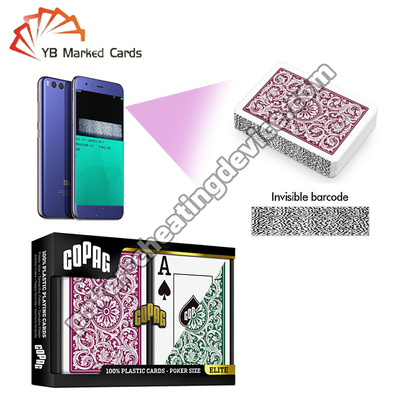 Copag 1546 100% Plastikowy kod kreskowy Stealth Markowane pokerowe talii Burgundii / Zielony