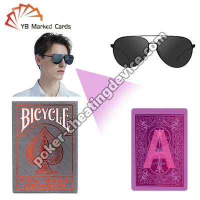 Talia do pokera oznaczona w podczerwieni Bicycle Metalluxe Red Foil do oszukiwania