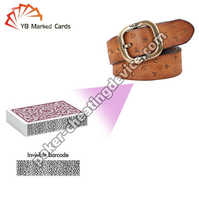 Kamera do skanowania pokera ukryta na pasie skórzanym dla kart oznaczonych kodem kreskowym
