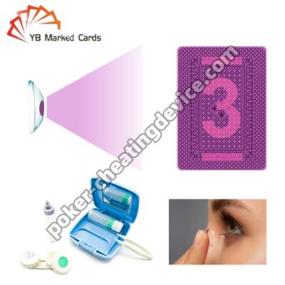 Markowane soczewki kontaktowe do pokera, pozwalające widzieć przez karty do gry